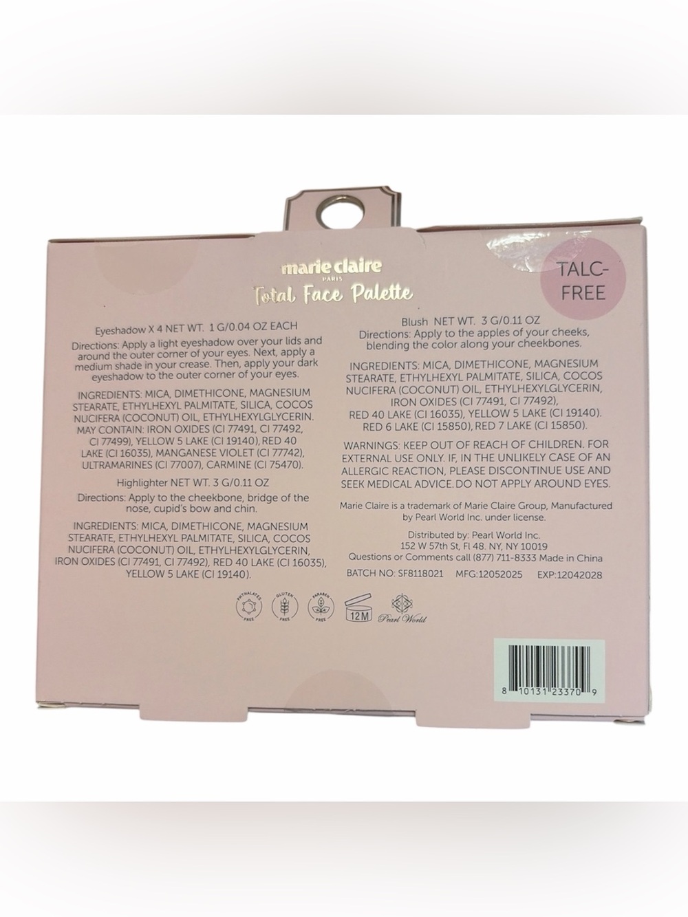 GIVEAWAY + FREE SHIPPING! MARIE CLAIRE Total Face Palette - Picture 2 of 3